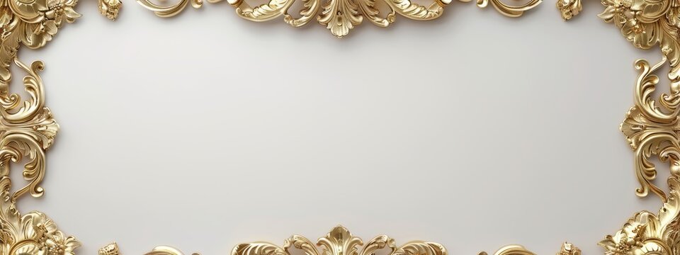 1) A golden frame on a white background, 2) A white background with a golden border, 3) A white background encircled by a golden border