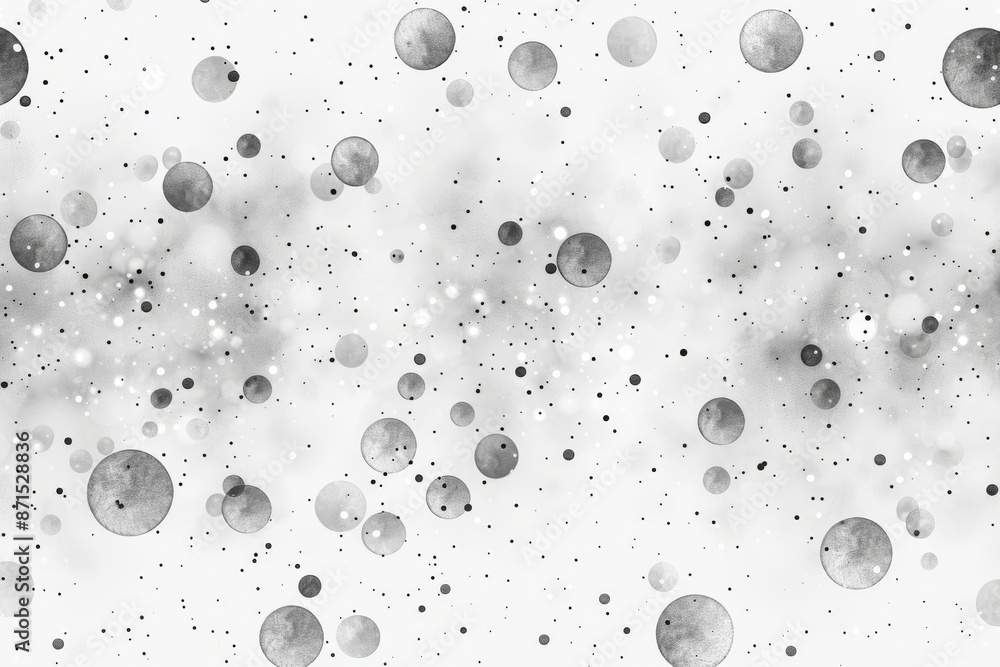 Poster black and white abstract pattern with circles representing simplicity and modernity in a detailed de