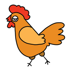 Orange chicken beautiful watercolor vector illustration