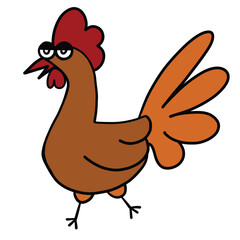 Orange chicken beautiful watercolor vector illustration