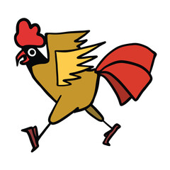 Orange chicken beautiful watercolor vector illustration