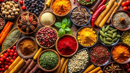 Colorful spice background.