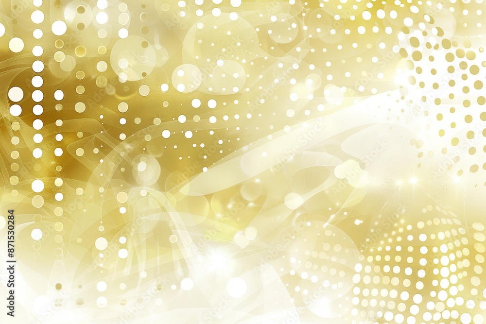 Poster gold and white abstract pattern with circles representing elegance and modernity in a detailed desig