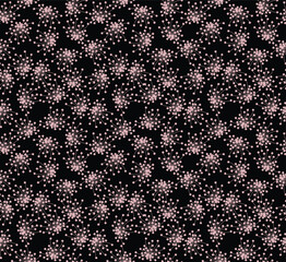 Japanese Cute Petal Bouquet Vector Seamless Pattern