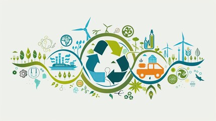 Fototapeta premium Sustainability and eco-friendly concept. Eco-Friendly Concept Illustration