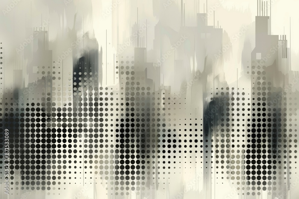 Poster black and white abstract pattern symbolizing modernity and sophistication in a dynamic design