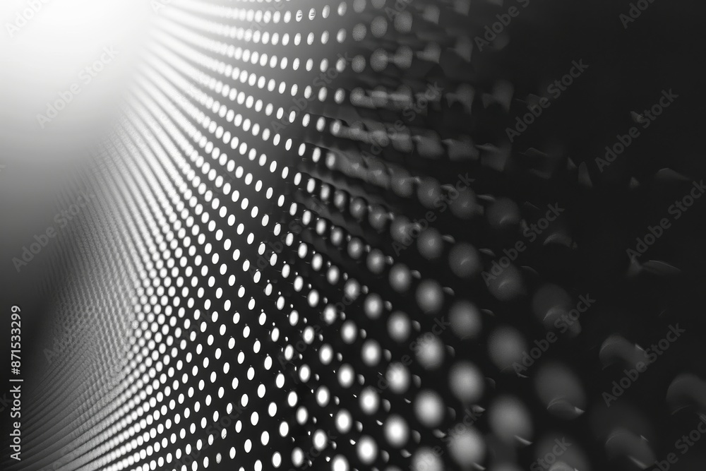 Poster black and white halftone pattern symbolizing retro style and simplicity in a modern design