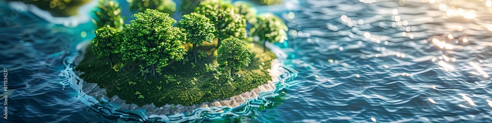 Poster conceptualized environmental protection and sustainable development esg. 3d computer graphics render