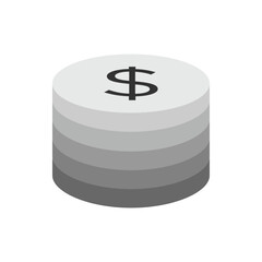 Coin Icon - Vector, Sign and Symbol for Design, Presentation, Website or Apps Elements. 