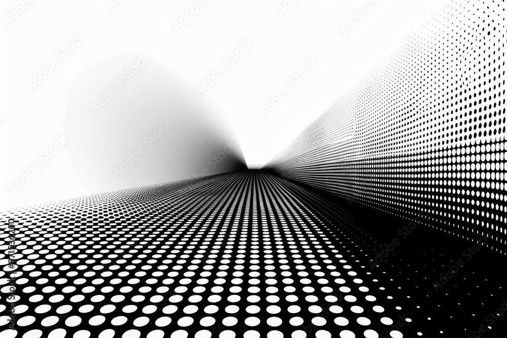 Poster black and white digital grid pattern symbolizing technology and modernity in a sleek and futuristic 