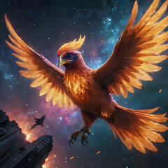 Fototapeta premium a bird that is flying in the sky with its wings spread
