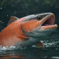 Fototapeta premium a large fish that is in the water with its mouth open
