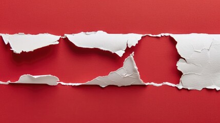 Paper torn with red background
