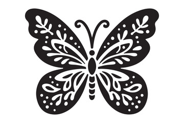 Cute Butterfly silhouette of vector illustration with white background