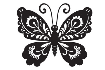 Cute Butterfly silhouette of vector illustration with white background