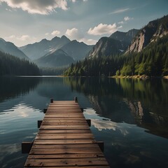 Obraz premium lake and mountains