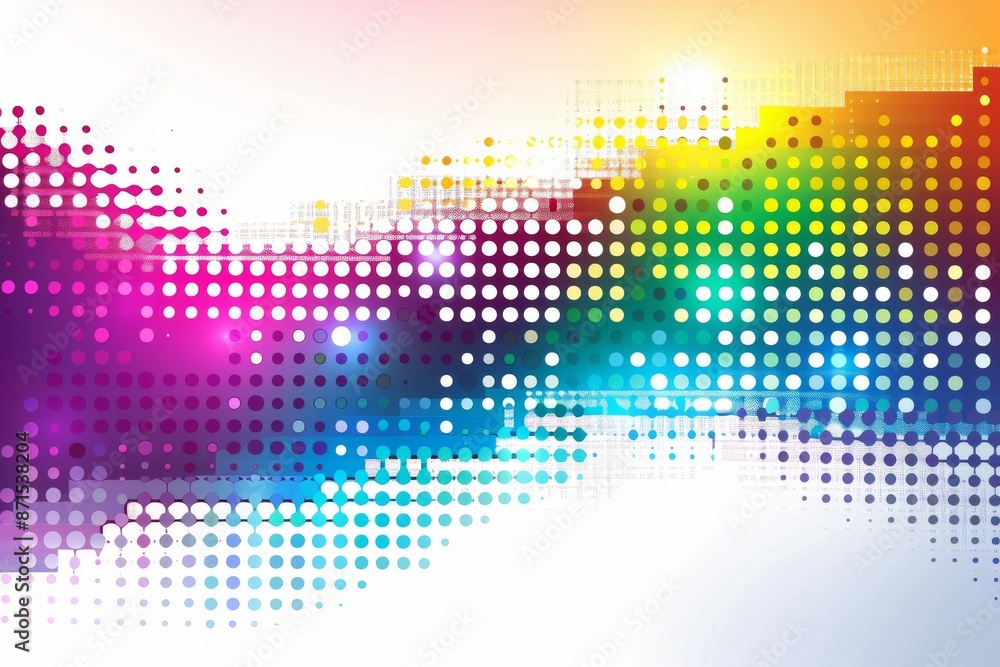 Poster abstract rainbow wave pattern symbolizing energy and creativity in a vibrant and dynamic design