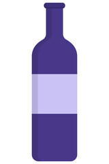 Purple wine bottle isolated on white background.