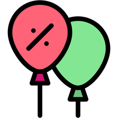 Vector Icon Balloons, Offer, Sales, Birthday And Party, Bargain