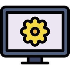 Vector Icon Monitor, Commerce And Shopping, Online Store, Percentage, Sales