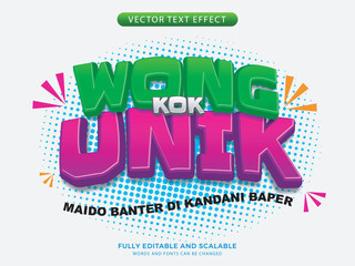 Effect text with editable animated sticker styles