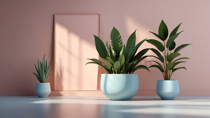 large, wide-leaved interior plants