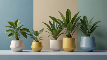 Fototapeta premium large, wide-leaved interior plants