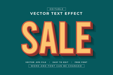 Sale 3D editable text effects with retro style