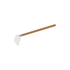 Garden Hoe vector illustration on white background. Tool and equipment