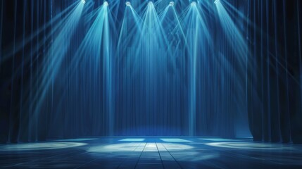 Obraz premium enchanting theater performance behind grand stage curtains