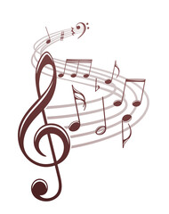 The stylized symbol with music notes.  © designer_an