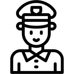 Vector Icon Postman, White Hair, Professions And Jobs, Postman, Profession, Afro