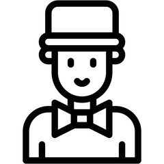 Vector Icon Showman, Professions And Jobs, Showman, Redhead, Caucasian