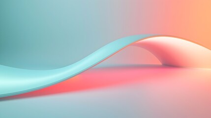 Naklejka premium Vibrant Fluid Waves in Pastel Gradient Composition