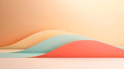 Captivating Abstract Landscape with Vibrant Gradient Waves and Smooth Geometric Shapes