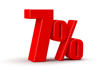 7 Percent Off Sale Red Number 3D