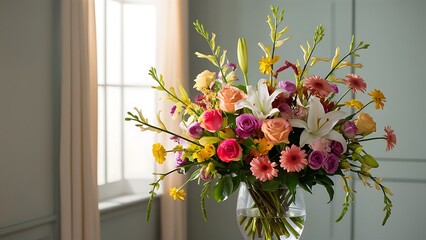 Photo of flowers of vase