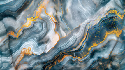 Obraz premium Macro of marble with gold and blue