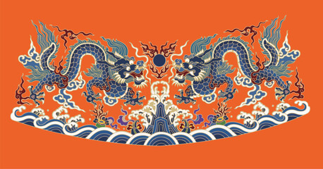 Double Dragon Playing Pearl Pattern