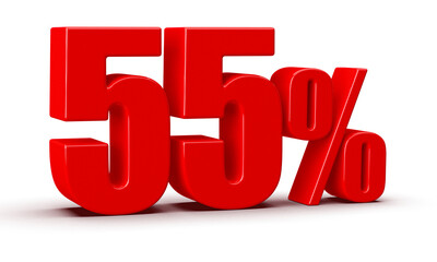55 Percent Off Sale Red Number 3D