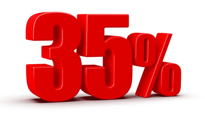 35 Percent Off Sale Red Number 3D