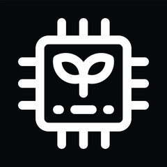 White Processor Chip Icon