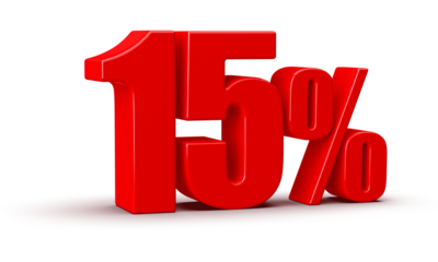 15 Percent Off Sale Red Number 3D