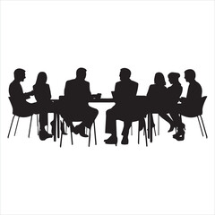 Business people group silhouette white background
