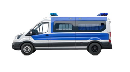 police car, isolated on white background