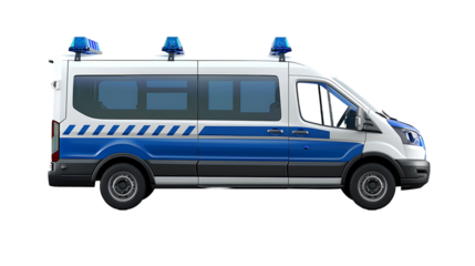 police car, isolated on white background