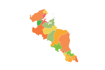 Obraz premium Kyoto map isolated modern colorful style. for website layouts, background, education, precise, customizable, Travel worldwide, map silhouette backdrop, earth geography, political, reports. 