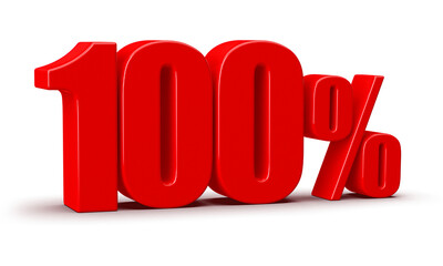 100 Percent Off Sale Red Number 3D