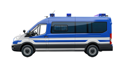 police car, isolated on white background