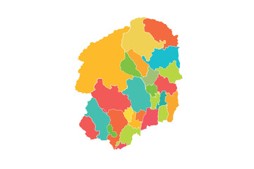 Tochigi map isolated modern colorful style. for website layouts, background, education, precise, customizable, Travel worldwide, map silhouette backdrop, earth geography, political, reports. 